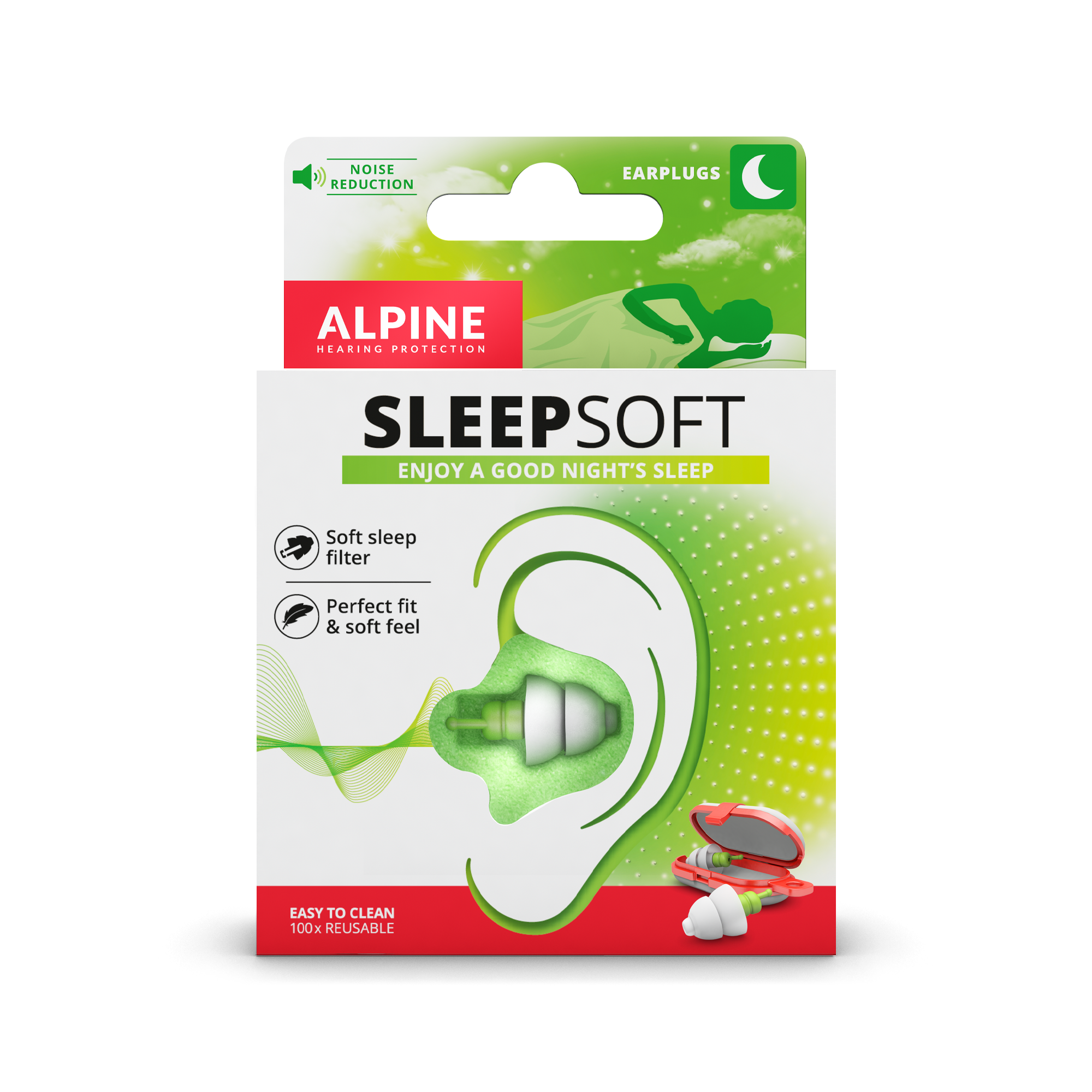 Alpine SoftSilicone Moldable Silicone Putty Ear Plugs - Noise Reducing Earplugs for Sleeping Swimming & Concentrating - Comfortable Snoring Solutio