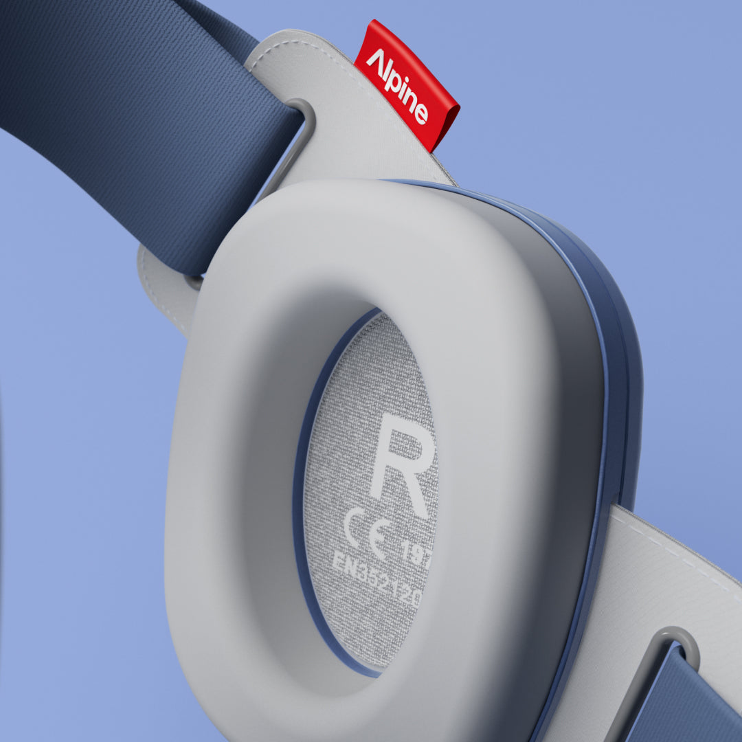 Close-up muffy baby earmuffs with focus on CE certification 