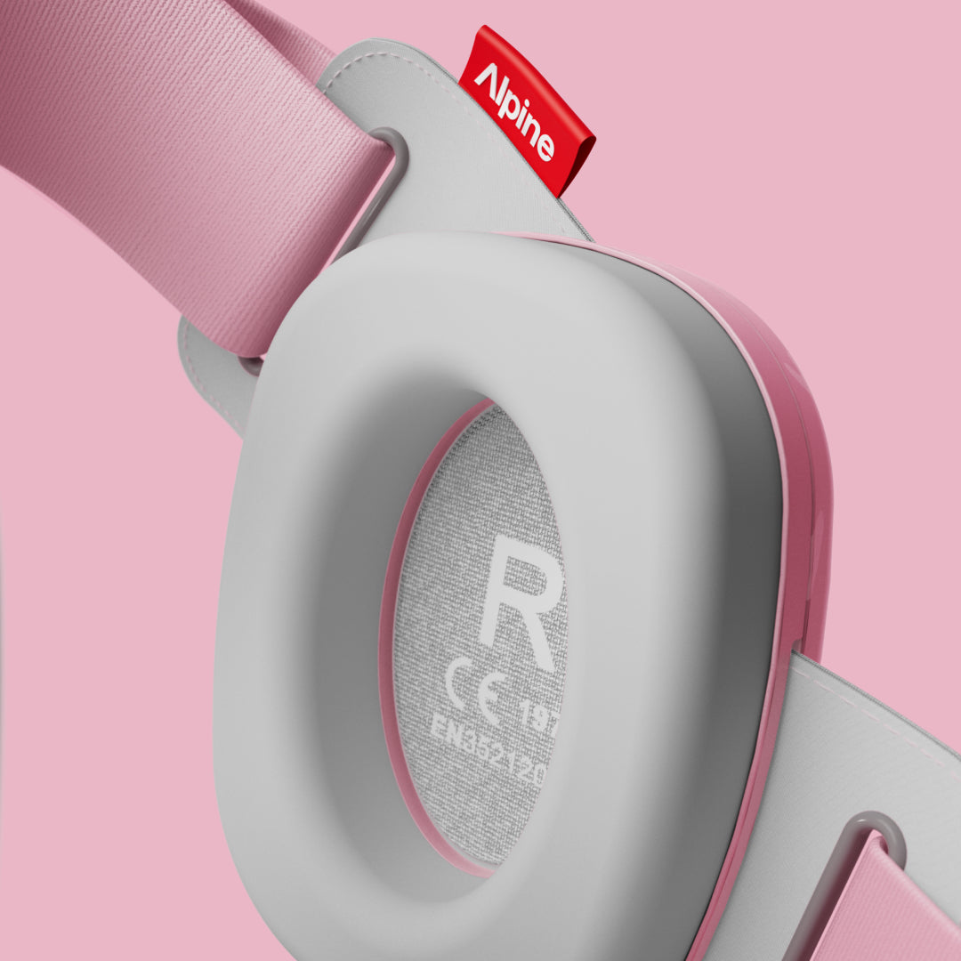Close-up muffy baby earmuffs with focus on CE certification 