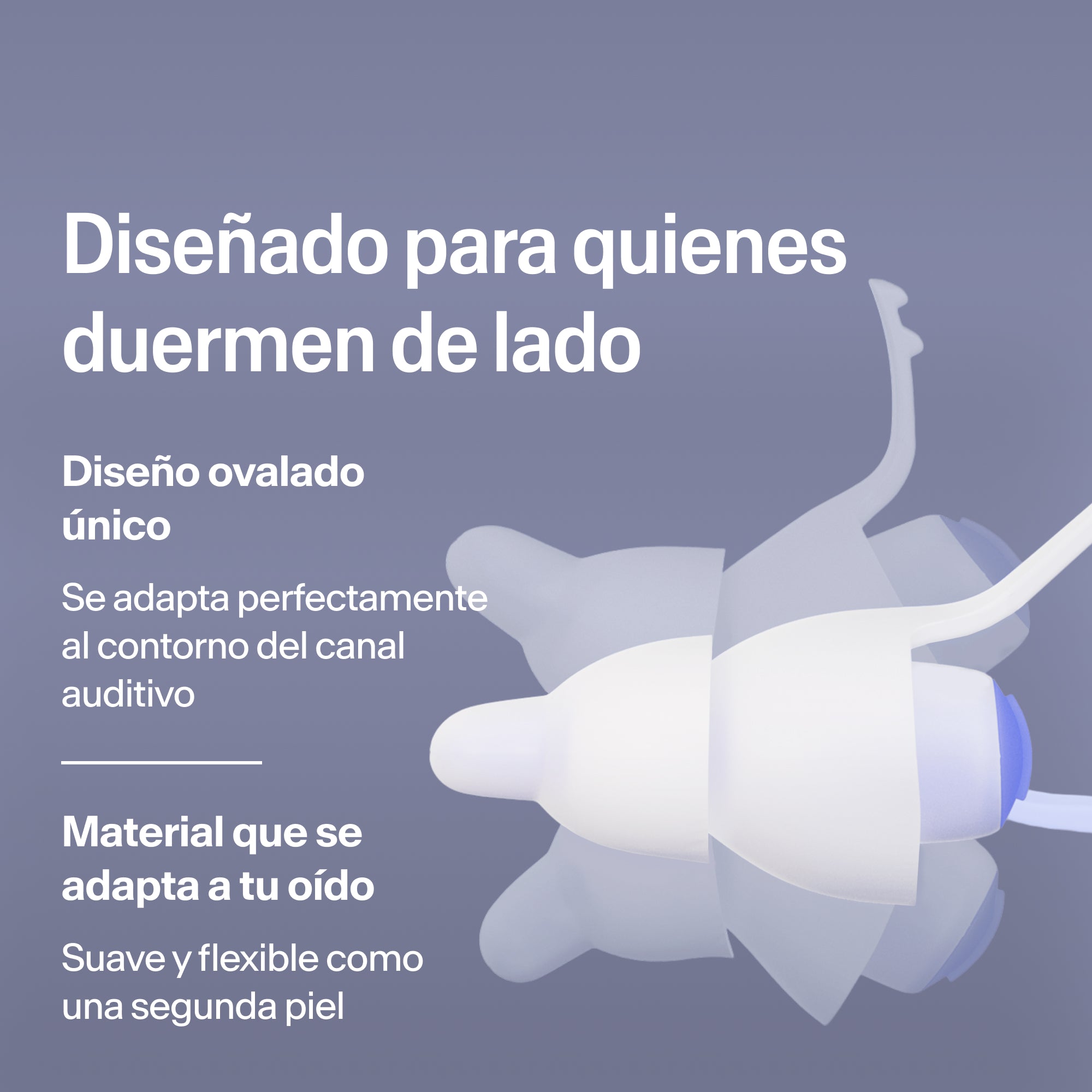 Tapones ovalados Alpine SleepDeep Multisize para dormir de lado, de material suave y flexible que se adapta al oído 
