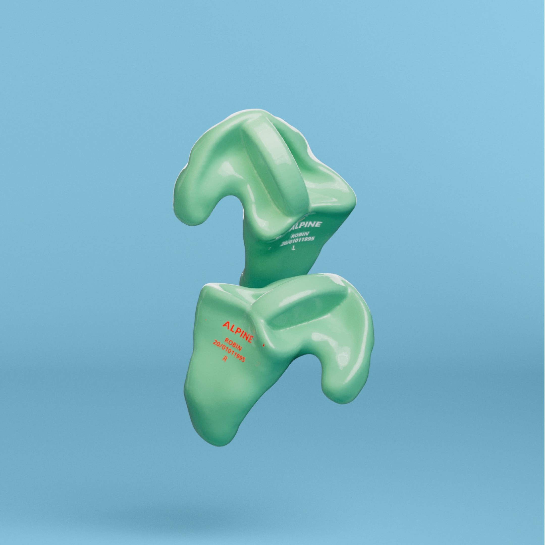 alpine swimsafe custom 4d 1 stuk oordoppen groen #color_soft-green