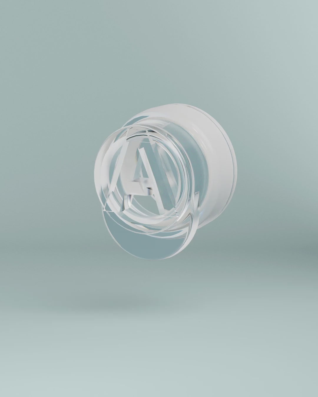 Alpine Pro music filter product animation, 3D render of a transparent filter with Alpine logo