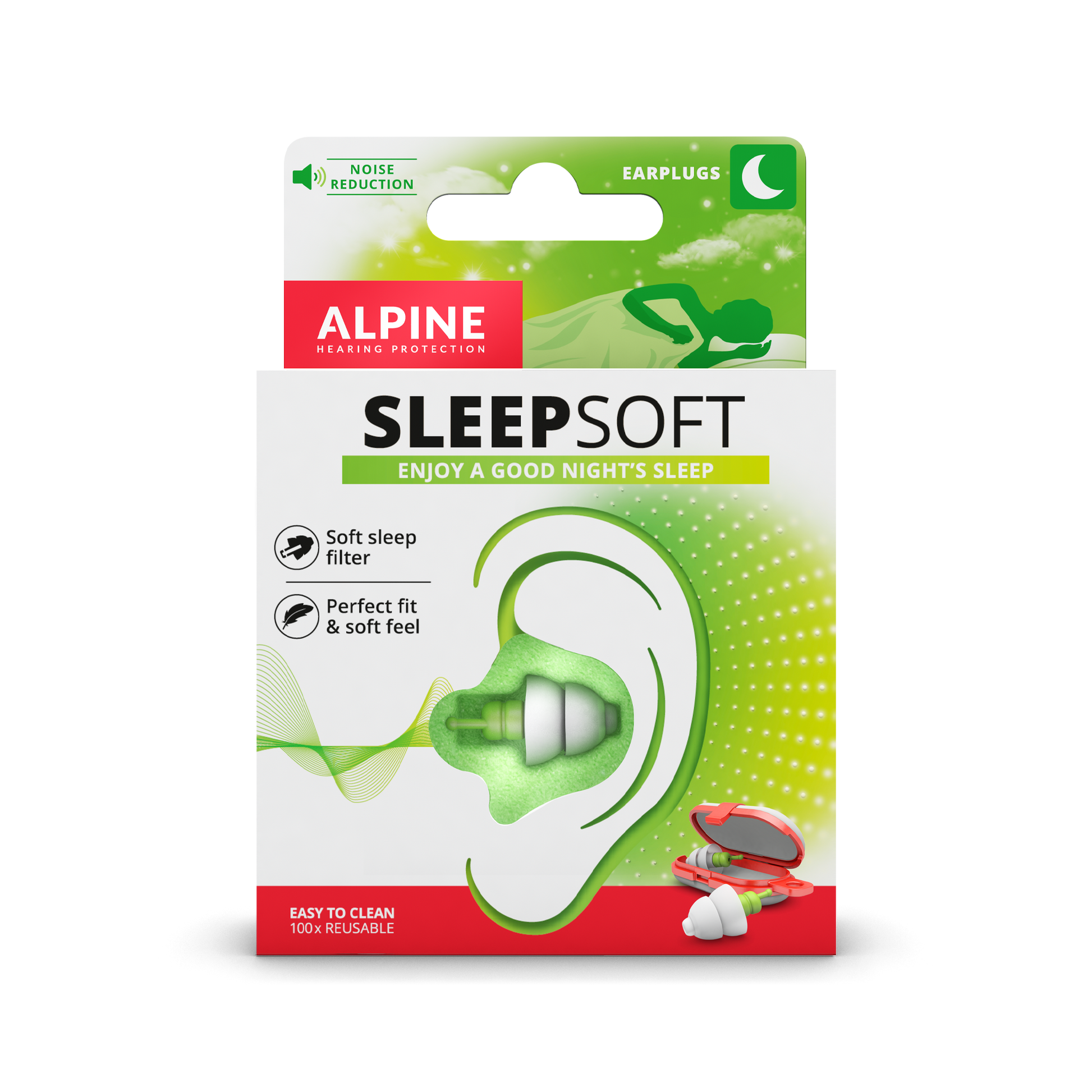 Alpine SleepDeep Multisize - Soft Ear Plugs for Sleeping and Concentration  - New 3D Oval Shape and Noise Reducing Gel for Better Attenuation - 27dB 