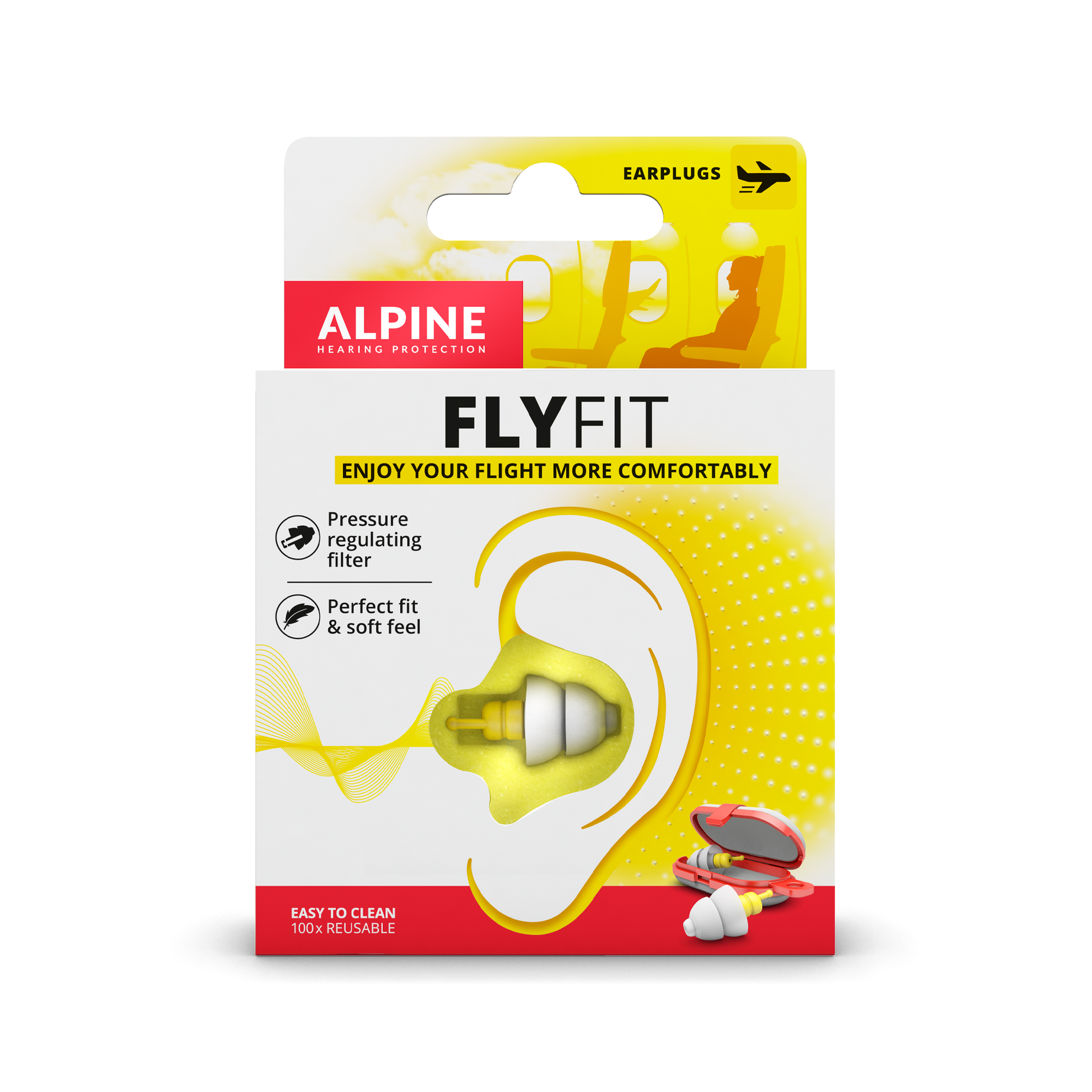 Alpine FlyFit - Tapones para los oídos para aliviar la presión y prevenir  el dolor de oído mientras vuelas, esenciales para viajes en avión, cómodos